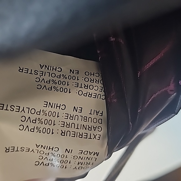 Betsey Johnson White Black Striped Lipstick Applique Hand Bag PurseChain Straps - Picture 12 of 16